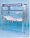 Child Crib with Klimer Top - Child Cribs - Child Crib, Trendelenburg, 30'W x 60'L x 78'H The durable, clear, heavy gauge vinyl Klimer panels allow maximum freedom of movement while preventing the patient from climbing out of the crib when unattended. The side curtains have a trigger release that locks in place when raised or lowered. End curtains unsnap for ventilation or to access appliances such as a mist unit. Curtains are flame retardant and anti-bacterial. Features 3' diameter ball-bearing casters, two with locks. Cribs are finished with a baked on epoxy-coated finish. White base with speckles of blue, green, yellow, and red. Product photo may not exactly match the product offered for sale. Please refer to the product description.