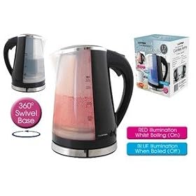 BLACK DUAL ILLUMINATION 1.7 LITRE 360 CORDLESS KETTLE 2200W