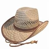 Natural Straw Cowboy hat. Available in 3 adult sizes and 2 colourways.