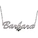 Sterling Silver Name Necklace with Birthstones - title=