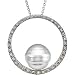 14k Wht Gold S. Sea Cult. Pearl Diamond 13 Circle/ 1/4ct