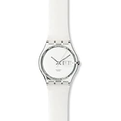 Swatch Women's GK733 Quartz White Dial Plastic Date  Watch