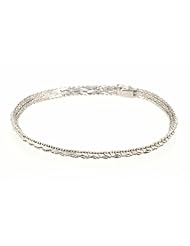 14k White Gold Wheat Chain 7" Bracelet