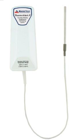 MadgeTech Therm-A-Lert-P-60 Data Logger, Temperature Monitoring and Alarming System with Wireless 2-Way Communication, External Probe with 60ml Glycol Bottle measures -50°C to +80°C Temperature Range, 0.01 degree C Resolution, +/- 0.1 degree C Accuracy