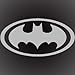 BATMAN SILVER LOGO DECAL STICKER 6 X 3