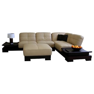 Oriel Italian Leather Sectional Sofa and Table Set Oriel Italian Leather Sectional Sofa and Table Set