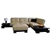 Oriel Italian Leather Sectional Sofa and Table Set