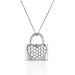 Bling Jewelry Sterling Silver CZ Pave Heart Lock Pendant with 16