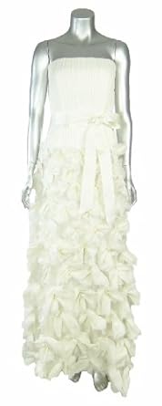 Tadashi Shoji Ivory Silk Strapless Wedding Dress 10 [apparel]