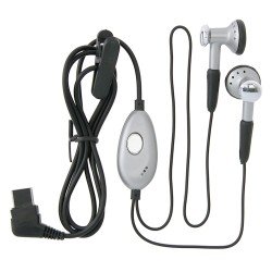 Handsfree In Ear Stereo Headset w/ Switch for Samsung T809 Headset w/ On-off Switch-Silver
