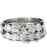 SI1 1.20CT REAL DIAMOND ENGAGEMENT WEDDING RING SEMI MOUNT ROUND BRILLIANCT CUT