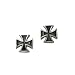 Iron Cross Biker Sterling Silver Stud Earrings