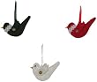 Acrylic Hand Knit Christmas Birds Ornaments Set of 12 - 4 of Each Color