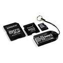 Kingston Mobility Kit - 8 GB microSDHC Flash Memory Card with SD and miniSD Adapters + USB 2.0 Reader MBLY/8GB (Black)