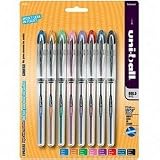 uni-ball Vision Elite Stk Rlrball Pen, 8-Clr Pk, Transl Brl, Bold, .8 mm, Rflble