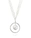 16+2 Extension Double Strand Necklace with Open Circle and Coin Pearl Drop