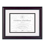 Prestige Document Frame, Matted w/Certificate, Rosewood/Black, 11 x 14