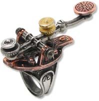 The J-32m Electrical Telegraph Finger Tapper - Alchemy Gothic Pewter Ring