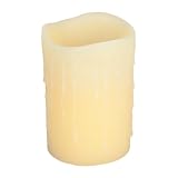 Everlasting Glow Flameless Candle with Wax Drip Effect, Ivory, 4 by 6-Inch
