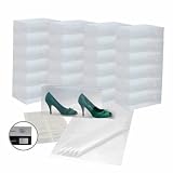 25 x Caraselle Clear Ladies Shoe Boxes + 12 Clear Adhesive PVC Pockets + 25 sheets of Acid Free Tissue Paper