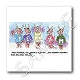 Rich Diesslins Cartoon Days of Christmas TCDC - Kevin Edler Cartoon about Rudolphs Troubles for Christmas - Iron on Heat Transfers