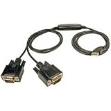 Cables Unlimited R-USB-2925 Factory Re-Certified USB Cable to Dual DB9 Serial Adapter