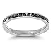 Jinique Stainless Steel Eternity Black Cz Wedding Band Ring