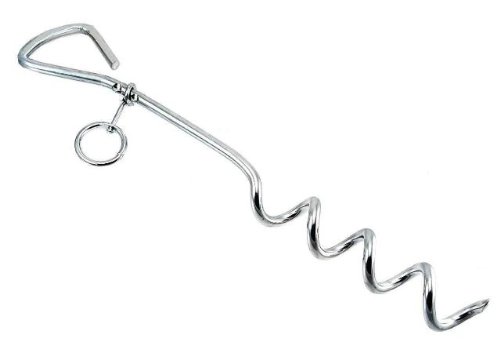 Super-Duty Dog Tie Down and Awning Stake - 18 Length - 3/8 Steel