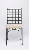Alfresco Home Set of 2 Checkers Bistro Side Chairs w/ Cushions