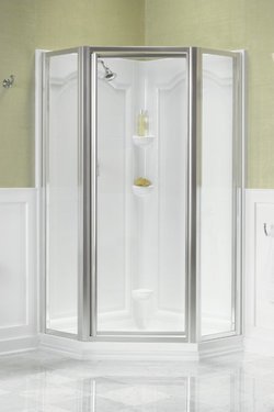 Kohler Devonshire neo-angle shower enclosure with Crystal Clear glass Bright Silver - K-704516-L-SH