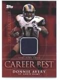 2009 Topps Career Best Jerseys #DA Donnie Avery - St. Louis Rams (Piece of Authentic Jersey)(Football Cards)