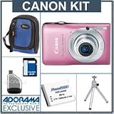 Canon Powershot SD1300 IS Digital Elph Camera Kit,- Pink - with 8GB SD Memory Card, Camera Case, Spare NB-6L Type Lithium-ion Battery, Table Top Tripod, USB 2.0 SD Card Reader