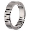 Black Accented Flat Brushed Titanium Ring (6.0 mm) - Sizes 6-13
