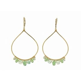 Large Green Topaz Mix Teardrop Earrings by Dana Kellin