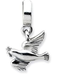 Sterling Silver Dove Dangle Charm for 3mm Charm Bracelets