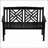 Achla Black Fretwork Bench