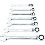 CRESCENT FRR7 7-PIECE REVERSIBLE RATCHETING COMBINATION WRENCH SET (SAE)
