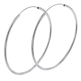 Jessica Alba Sterling silver HUGE hoop earrings 2 1/2 inch