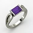 Emerald-Cut Amethyst Ring in 14K White Gold