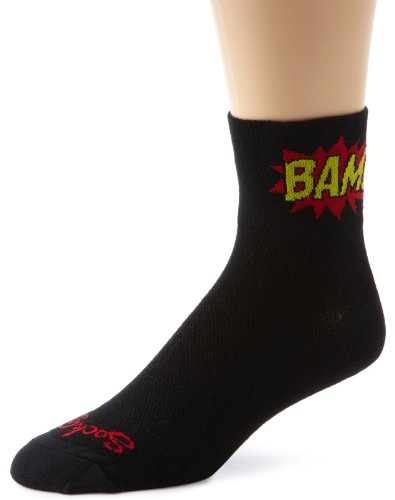 SockGuy Men's Boom Pow Socks, Black, Large/X-Large On Sale