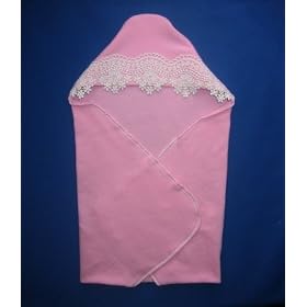 Stunning Rose Pink Hooded Receiving Blanket (Five preemie and newborn sizes)