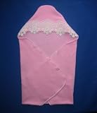 Stunning Rose Pink Hooded Receiving Blanket Small Infant 5-8 lbs