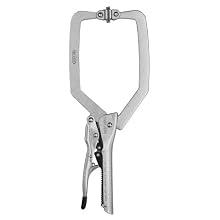 CH Hanson 06207 10-Inch Self-Adjusting Locking Long Reach C-Clamp with Swivel Pads