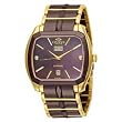 Oniss #ON605-MG4 Men's Sappir Burgandy Ceramic Watch with Gold Trim