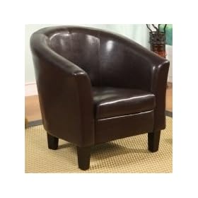 Tub Chair/Seating Chocolate Brown Faux Leather