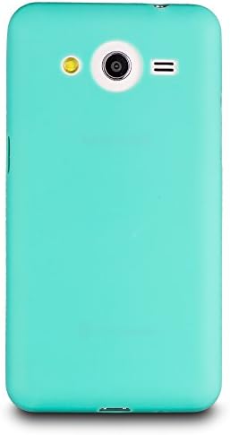 Samsung Galaxy Core 2 Back Cover + Tempered Glass Screen Protector , Ultra Thin TPU Silicone Soft Gel Case Cover Skin for Samsung Galaxy Core 2 G355H (Sky Blue)