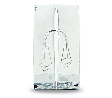 Baccarat Justice Block 6 3/4in H X 3 7/8in L