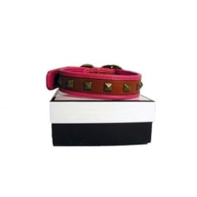 Pink Pyramid Stud Coach Dog Collar XS