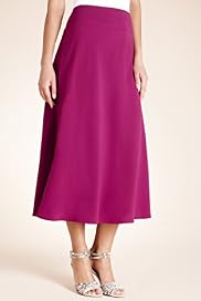 Flared Hem Long Crepe Skirt