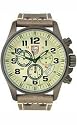 Luminox 1857 Luminox Field Chrono 47mm 1857 PVD Green Dial Green/Brown Leather Mens Watch